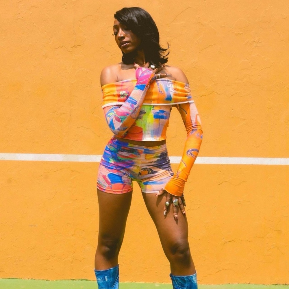 Colorful Off-Shoulder Two-Piece Set - Picture 2 of 6